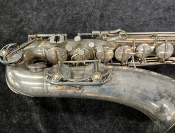 Photo Vintage Weltklang Tenor Saxophone in Silver Plate, Serial #16728 Made in Germany